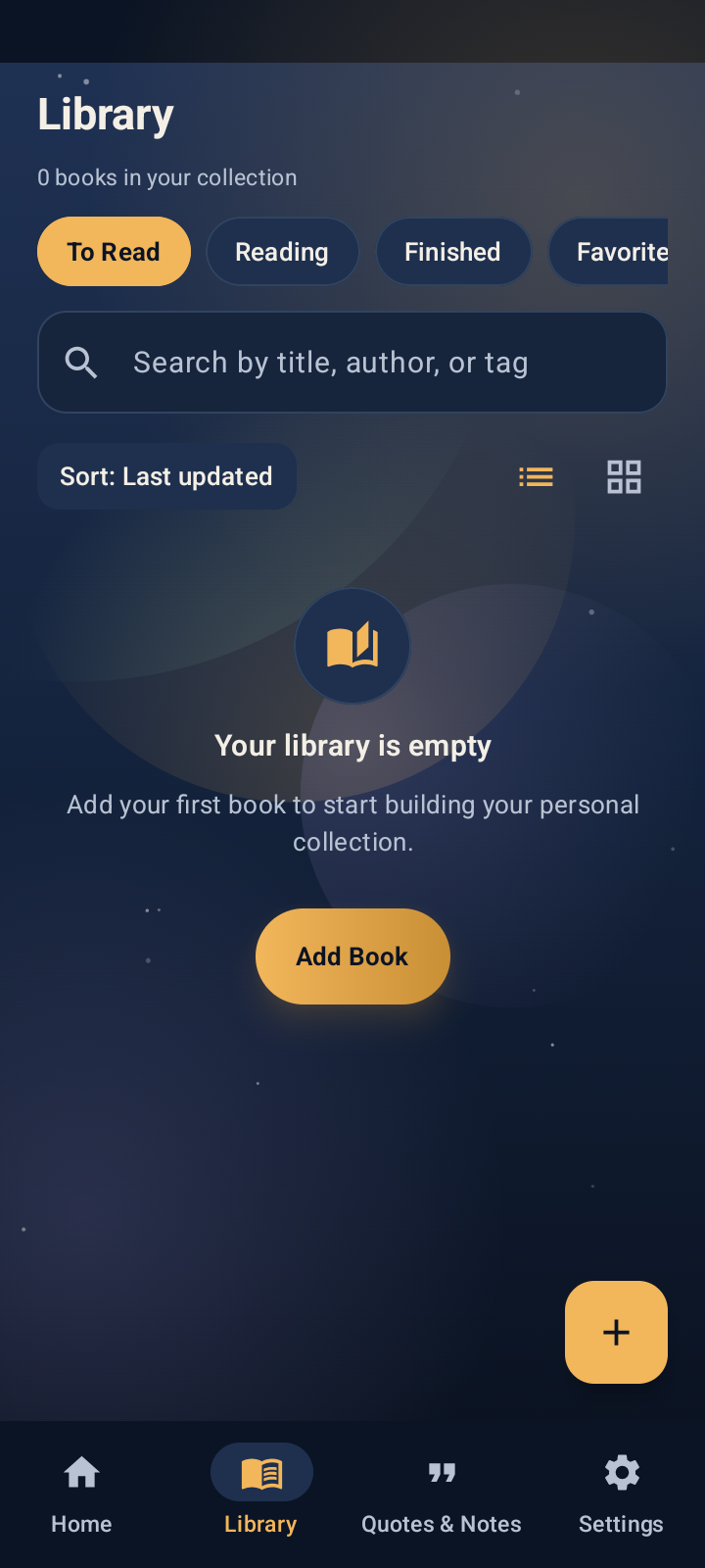 Bookmark Ledger library screen